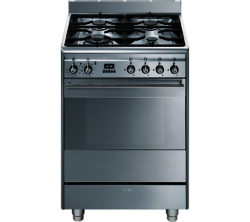 SMEG  SUK61PX8 60 cm Dual Fuel Cooker - Stainless Steel